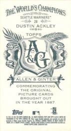 2012 Topps Allen & Ginter - Mini A & G Back #28 Dustin Ackley Back