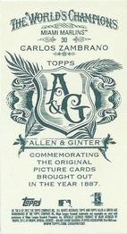 2012 Topps Allen & Ginter - Mini A & G Back #30 Carlos Zambrano Back