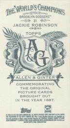 2012 Topps Allen & Ginter - Mini A & G Back #31 Jackie Robinson Back