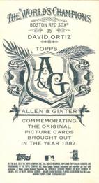 2012 Topps Allen & Ginter - Mini A & G Back #35 David Ortiz Back