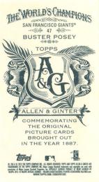 2012 Topps Allen & Ginter - Mini A & G Back #47 Buster Posey Back