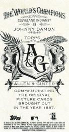 2012 Topps Allen & Ginter - Mini A & G Back #59 Johnny Damon Back