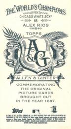 2012 Topps Allen & Ginter - Mini A & G Back #65 Alex Rios Back