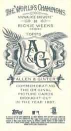 2012 Topps Allen & Ginter - Mini A & G Back #68 Rickie Weeks Back