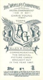 2012 Topps Allen & Ginter - Mini A & G Back #77 Chris Young Back