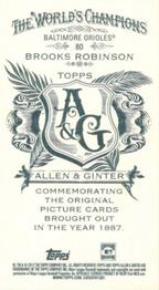 2012 Topps Allen & Ginter - Mini A & G Back #80 Brooks Robinson Back