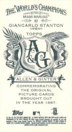 2012 Topps Allen & Ginter - Mini A & G Back #82 Giancarlo Stanton Back