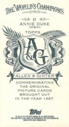 2012 Topps Allen & Ginter - Mini A & G Back #87 Annie Duke Back