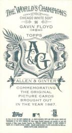 2012 Topps Allen & Ginter - Mini A & G Back #96 Gavin Floyd Back