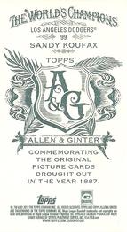 2012 Topps Allen & Ginter - Mini A & G Back #99 Sandy Koufax Back