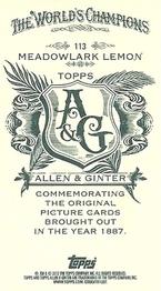 2012 Topps Allen & Ginter - Mini A & G Back #113 Meadowlark Lemon Back