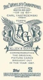 2012 Topps Allen & Ginter - Mini A & G Back #118 Carl Yastrzemski Back