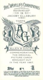 2012 Topps Allen & Ginter - Mini A & G Back #136 Jacoby Ellsbury Back