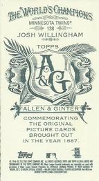 2012 Topps Allen & Ginter - Mini A & G Back #138 Josh Willingham Back