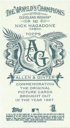 2012 Topps Allen & Ginter - Mini A & G Back #143 Nick Hagadone Back