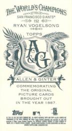 2012 Topps Allen & Ginter - Mini A & G Back #152 Ryan Vogelsong Back
