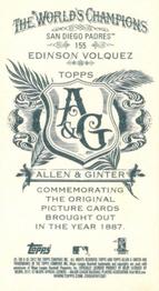 2012 Topps Allen & Ginter - Mini A & G Back #155 Edinson Volquez Back
