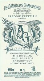 2012 Topps Allen & Ginter - Mini A & G Back #161 Freddie Freeman Back