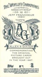 2012 Topps Allen & Ginter - Mini A & G Back #162 Jeff Francoeur Back