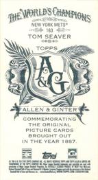 2012 Topps Allen & Ginter - Mini A & G Back #163 Tom Seaver Back