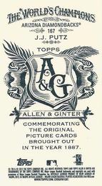 2012 Topps Allen & Ginter - Mini A & G Back #167 J.J. Putz Back
