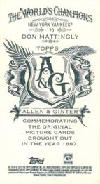 2012 Topps Allen & Ginter - Mini A & G Back #170 Don Mattingly Back