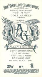 2012 Topps Allen & Ginter - Mini A & G Back #179 Cole Hamels Back