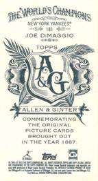 2012 Topps Allen & Ginter - Mini A & G Back #181 Joe DiMaggio Back