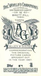 2012 Topps Allen & Ginter - Mini A & G Back #192 Brett Pill Back