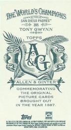 2012 Topps Allen & Ginter - Mini A & G Back #205 Tony Gwynn Back
