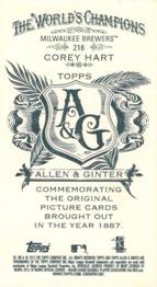 2012 Topps Allen & Ginter - Mini A & G Back #216 Corey Hart Back