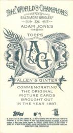 2012 Topps Allen & Ginter - Mini A & G Back #224 Adam Jones Back