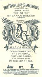 2012 Topps Allen & Ginter - Mini A & G Back #250 Brennan Boesch Back