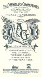 2012 Topps Allen & Ginter - Mini A & G Back #254 Rickey Henderson Back