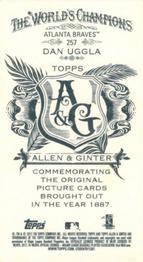 2012 Topps Allen & Ginter - Mini A & G Back #257 Dan Uggla Back