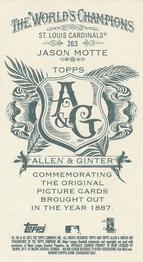 2012 Topps Allen & Ginter - Mini A & G Back #263 Jason Motte Back