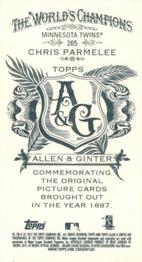 2012 Topps Allen & Ginter - Mini A & G Back #265 Chris Parmelee Back