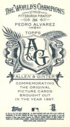 2012 Topps Allen & Ginter - Mini A & G Back #284 Pedro Alvarez Back