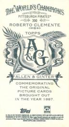2012 Topps Allen & Ginter - Mini A & G Back #300 Roberto Clemente Back