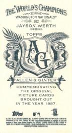 2012 Topps Allen & Ginter - Mini A & G Back #302 Jayson Werth Back