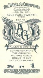 2012 Topps Allen & Ginter - Mini A & G Back #304 Kyle Farnsworth Back