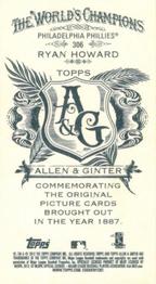 2012 Topps Allen & Ginter - Mini A & G Back #306 Ryan Howard Back