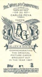2012 Topps Allen & Ginter - Mini A & G Back #313 Carlos Pena Back