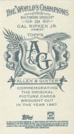 2012 Topps Allen & Ginter - Mini A & G Back #324 Cal Ripken Jr. Back