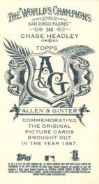 2012 Topps Allen & Ginter - Mini A & G Back #348 Chase Headley Back
