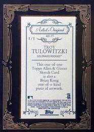 2012 Topps Allen & Ginter - Mini Artist Originals #TT Troy Tulowitzki Back