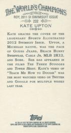 2012 Topps Allen & Ginter - Mini Black Border #232 Kate Upton Back