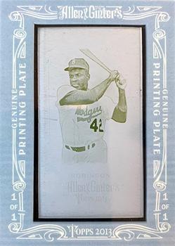 2012 Topps Allen & Ginter - Mini Framed Printing Plates Yellow #31 Jackie Robinson Front