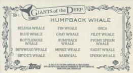 2012 Topps Allen & Ginter - Mini Giants of the Deep #GD-1 Humpback Whale Back