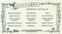 2012 Topps Allen & Ginter - Mini Giants of the Deep #GD-2 Sperm Whale Back